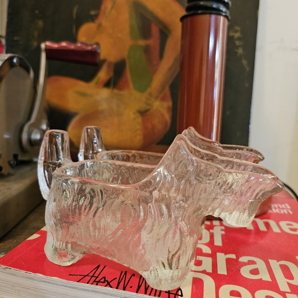 VINTAGE MIDCENTURY Set Of 2 Scottie DOG creamers Severs 1960s Kitchen